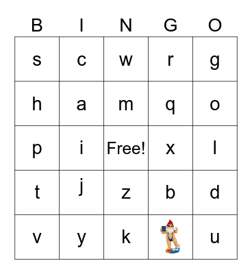 letters Bingo Card