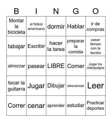 ACTIVIDADES Bingo Card