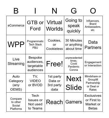 GTB_Mindshare/GroupM Pressos Bingo Card