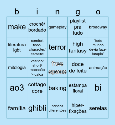 letícia culture Bingo Card