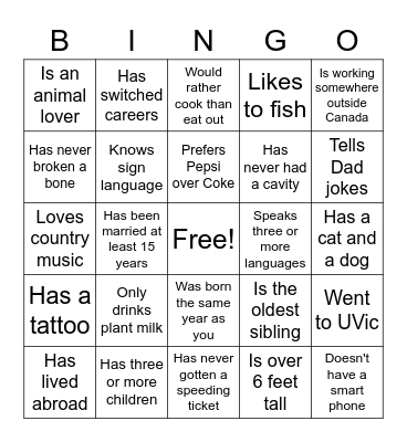 FreshWorks Bingo: Find Someone Who... Bingo Card