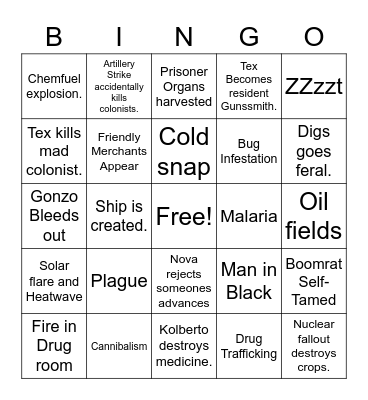 BPL Bingo Card