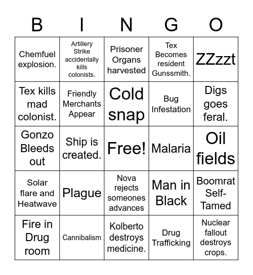 BPL Bingo Card