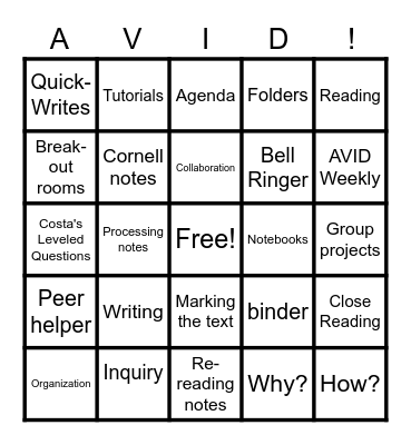 Fun Friday Bingo Card
