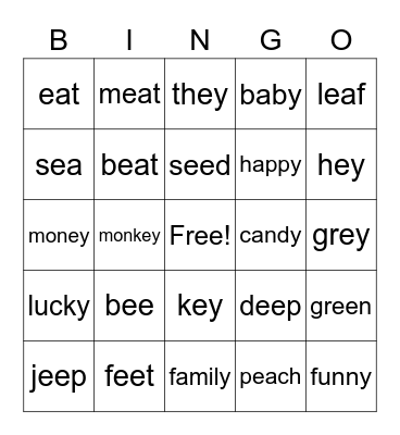 E SOUND Bingo Card