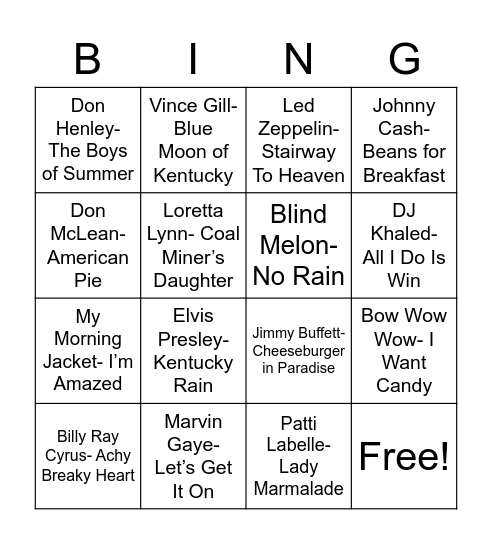 Coverall Bingo Card