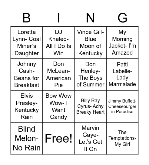 Coverall Bingo Card