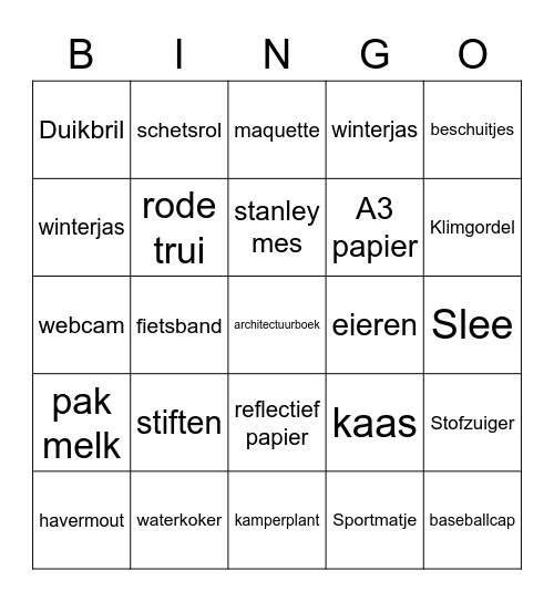 De Grote Bier Bagger Bingo: ronde 1 Bingo Card