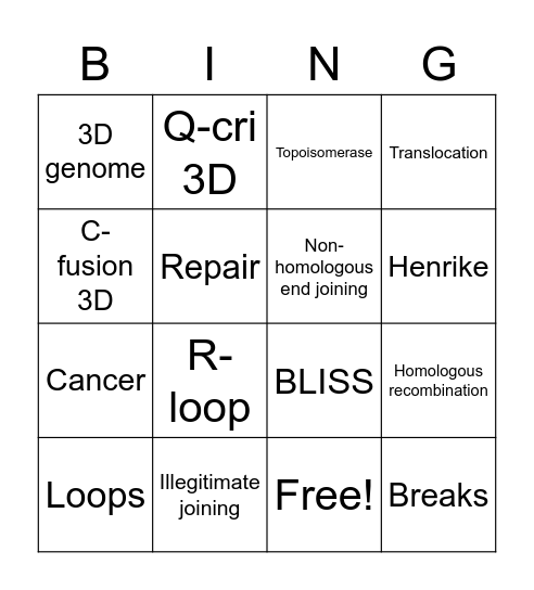 VRs FLTS Bingo Card
