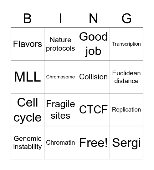 VRs FLTS Bingo Card