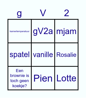 BROWNIE EN KOEK Bingo Card