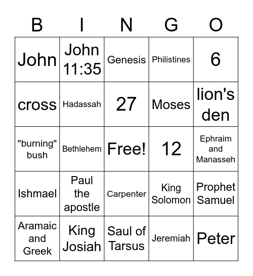 Revival Bingo Card