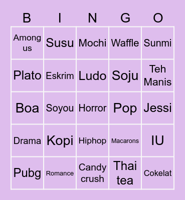 01stIN Bingo Card