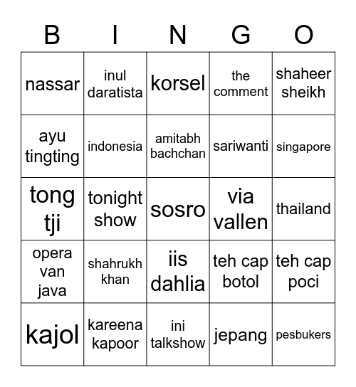 salikhuy Bingo Card