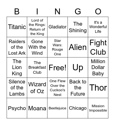 eDiscovery Movie Bingo Round 1 Bingo Card
