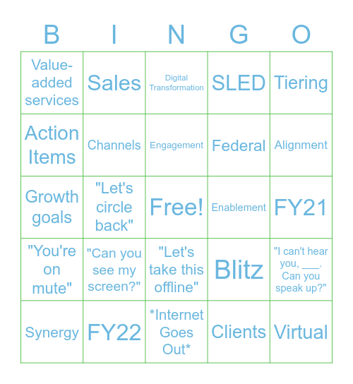 FY22 Kickoff Bingo Card Bingo Card
