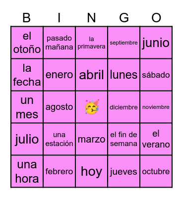 El Calendario Bingo Card