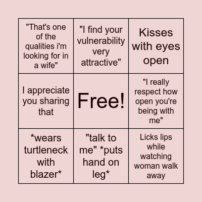 Matt James Drinking Game Bingo Card