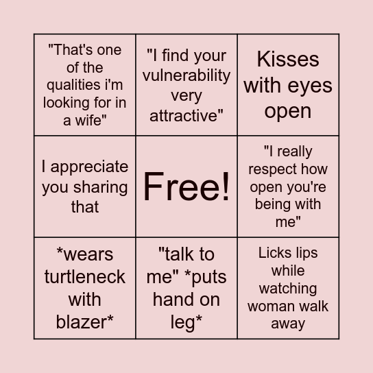 Matt James Drinking Game Bingo Card