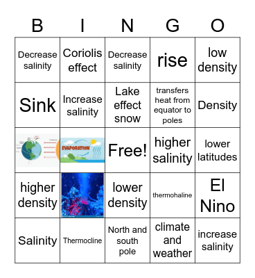 Welch Ocean water Bingo Card