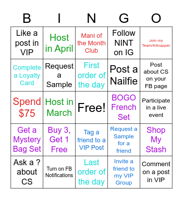 VIP BINGO Card