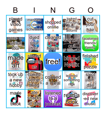 Social Distancing Bingo Card