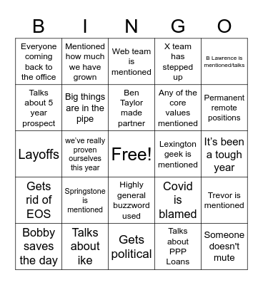 bingo party Bingo Card