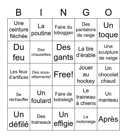 CARNAVAL! Bingo Card