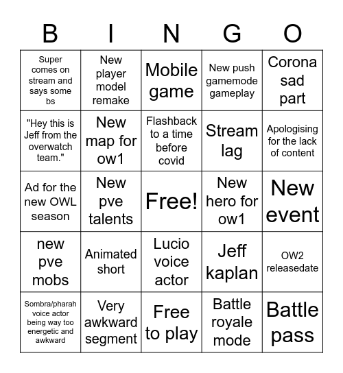 Blizzconline Bingo Card