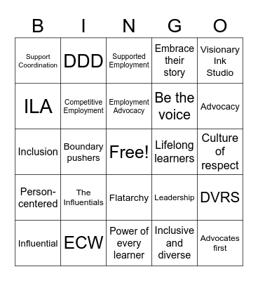 AIA Orientation Bingo Card