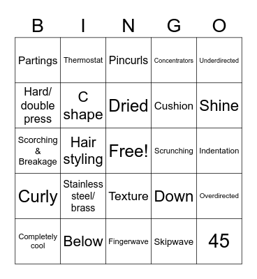 HAIR DESIGN Bingo Card