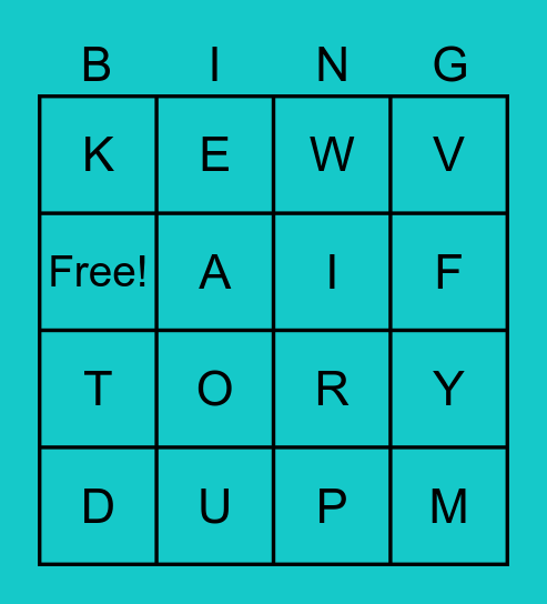 ABC Bingo Card