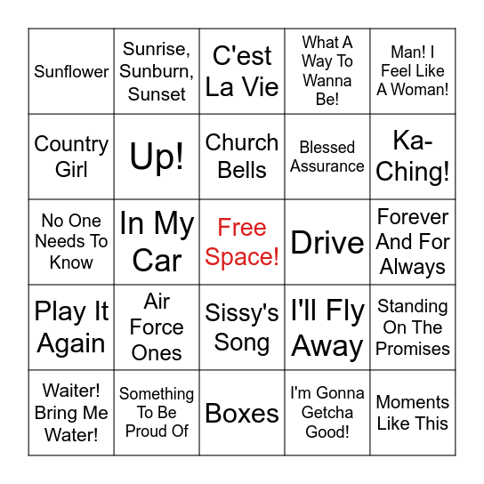 Stephanie's Bingo Card