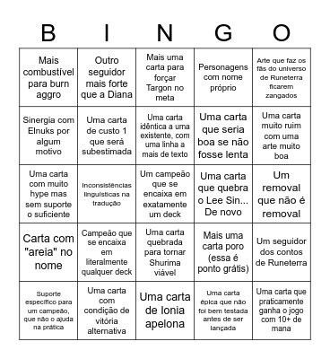 Bingo da expansão império dos Ascendentes Bingo Card