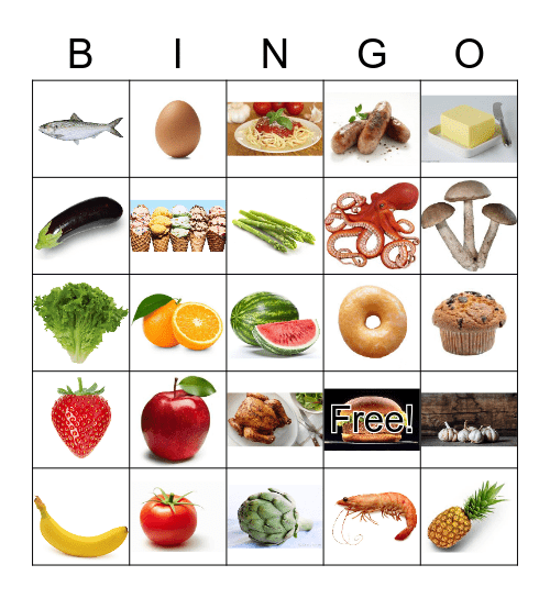 FOOD Bingo Card