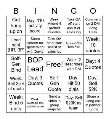WFH BINGO Card
