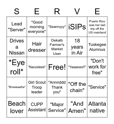 Nacosta's Game Bingo Card