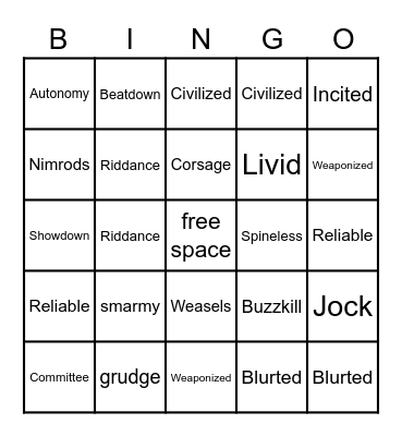 Test Bingo Card