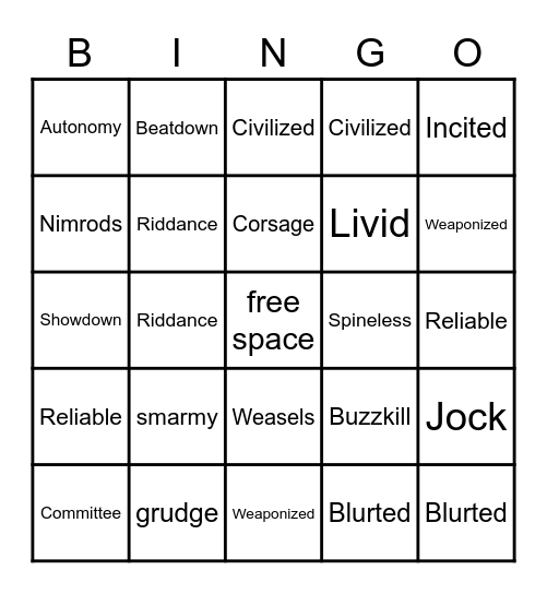 Test Bingo Card