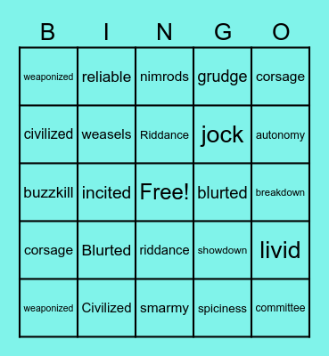 Test Bingo Card