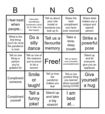 New Directions Ladies* Night Out Mood Booster BINGO Card