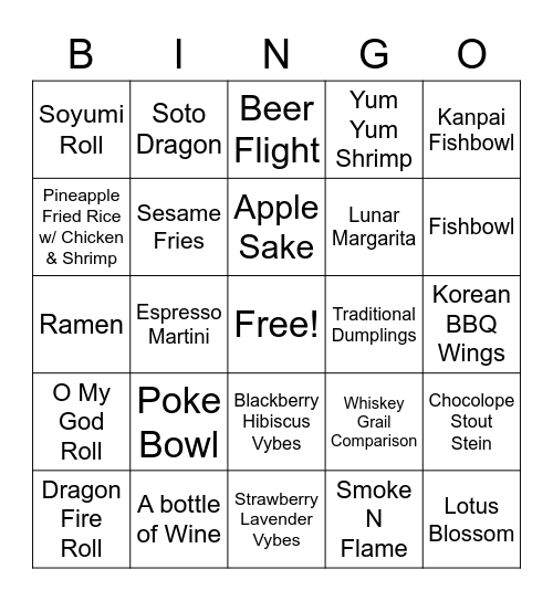 Soyumi Bingo Card