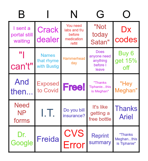 As the Naturopathic Turns... Bingo Card