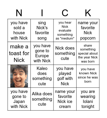 HAPPY BIRTHDAY Bingo Card