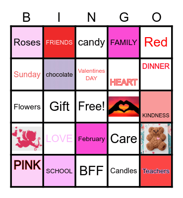 Valentines Day Bingo Card