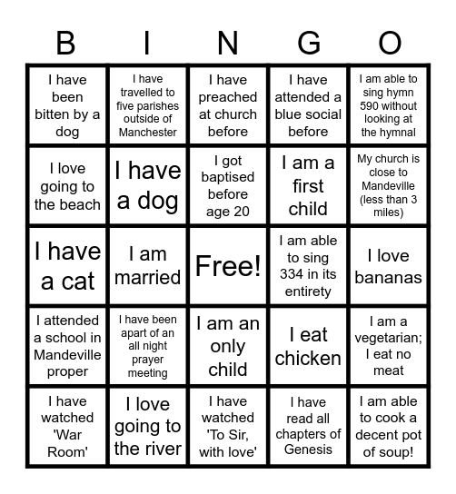 How quickly can you 'bingo' with these fun categories Bingo Card