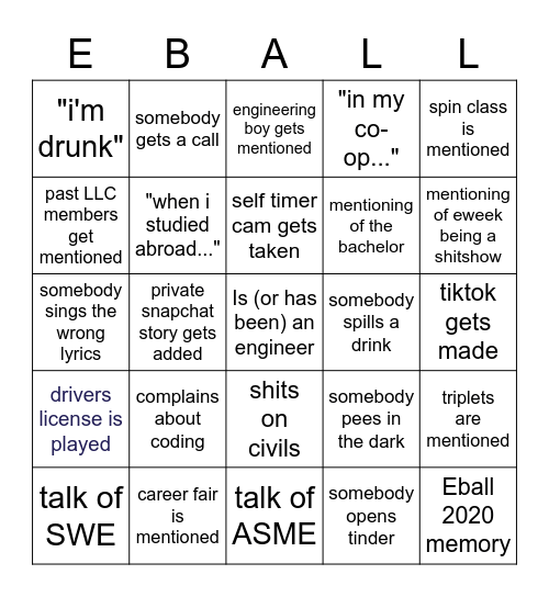 BINGO BABY Bingo Card