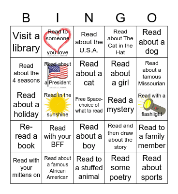 Reading Bingo Card
