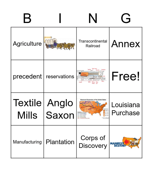 Unit 4 VOCAB Bingo Card