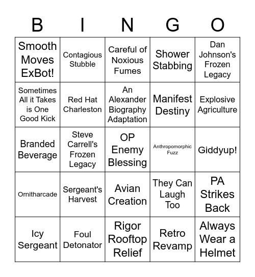 Trivia Bingo Card
